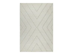 Alfombra Bahar Shaggy patrón triángulos, crema, 240 x 340 cm