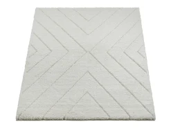 Alfombra Bahar Shaggy patrón triángulos, crema, 240 x 340 cm