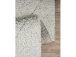Alfombra Bahar Shaggy patrón rombos, crema, 120 x 170 cm