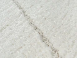 Alfombra Bahar Shaggy patrón triángulos, crema, 80 x 150 cm