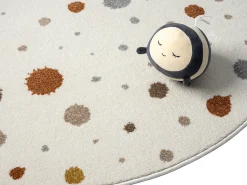 Alfombra Beat Kids Moderna Bebé Niña Niño - Crema - 120 cm Redonda