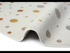 Alfombra Beat Kids Moderna Bebé Niña Niño - Crema - 120 cm Redonda