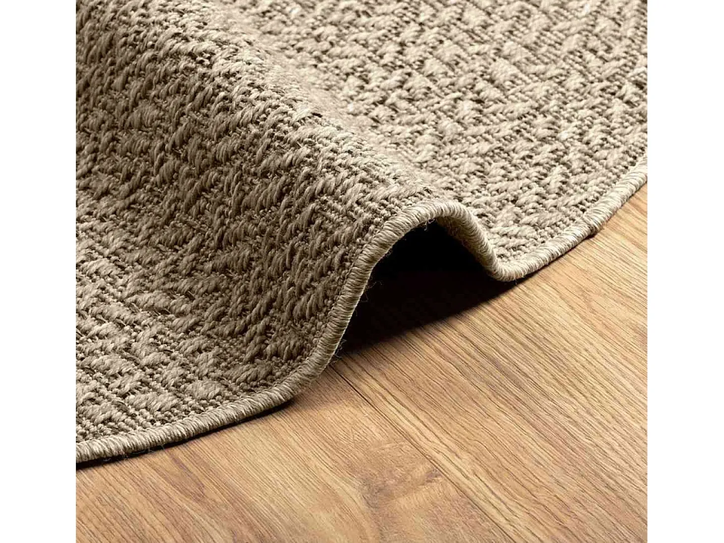 Alfombra beige ZIZUR Ø 160cm aspecto yute para interior y exterior