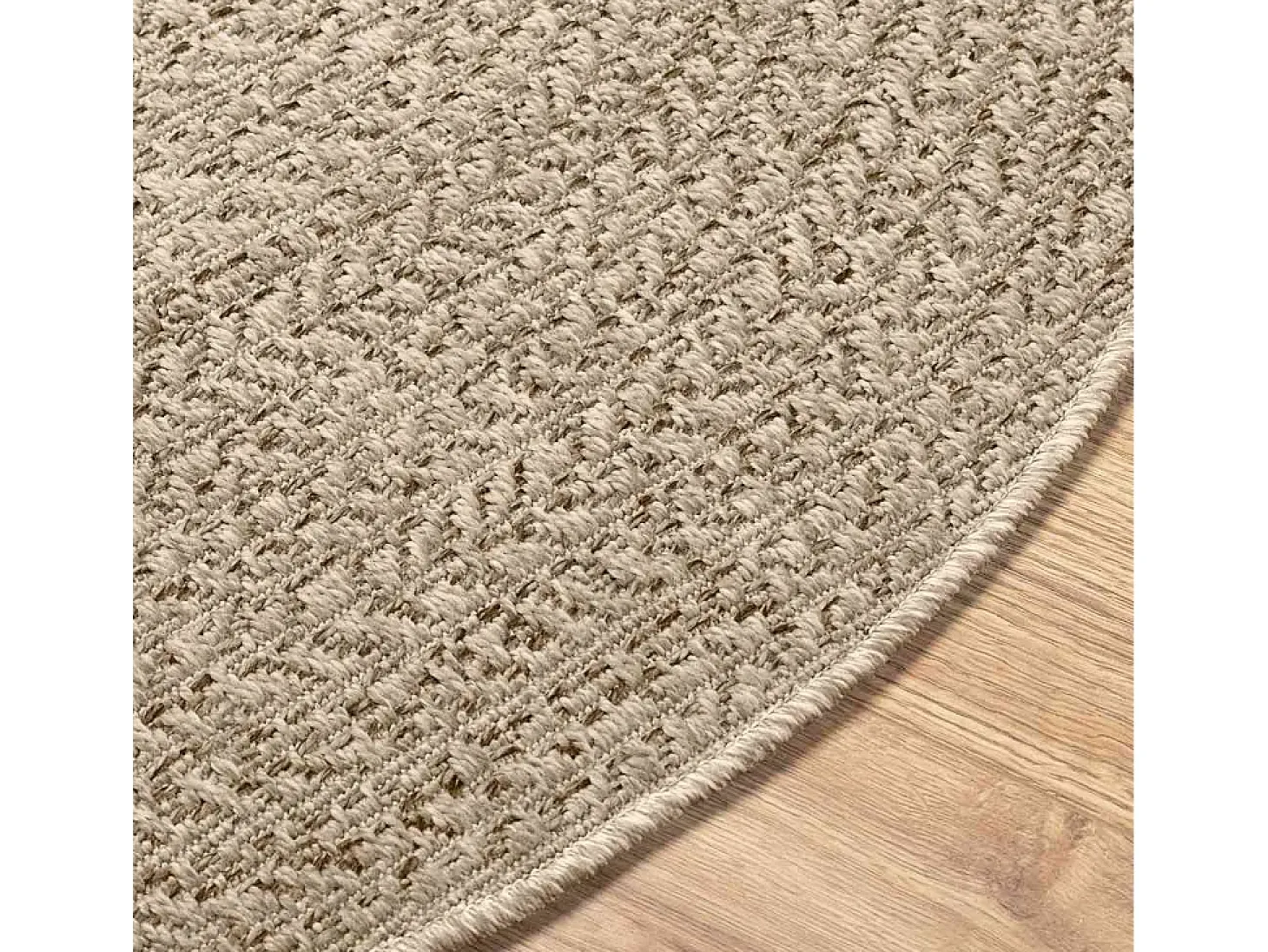 Alfombra beige ZIZUR Ø 160cm aspecto yute para interior y exterior
