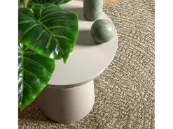 Alfombra beige ZIZUR 120x120 cm efecto yute para interior y exterior