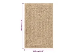 Alfombra beige ZIZUR 160x230 cm efecto yute para interior y exterior