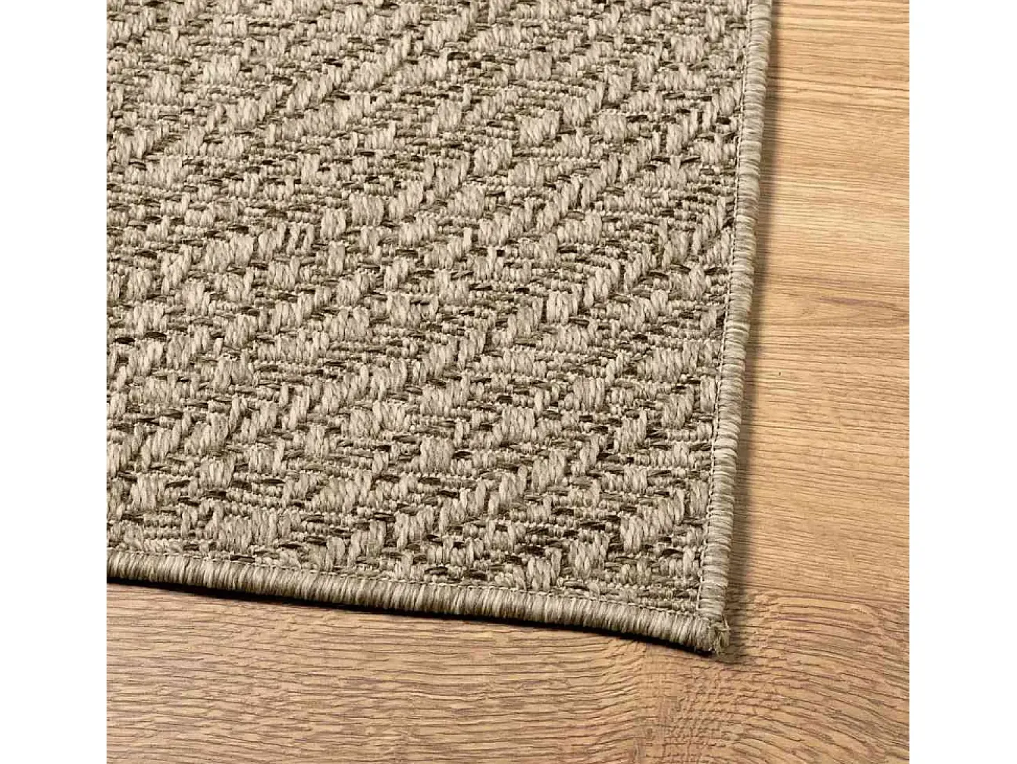 Alfombra beige ZIZUR 240x240 cm efecto yute para interior y exterior