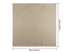 Alfombra beige ZIZUR 240x240 cm efecto yute para interior y exterior