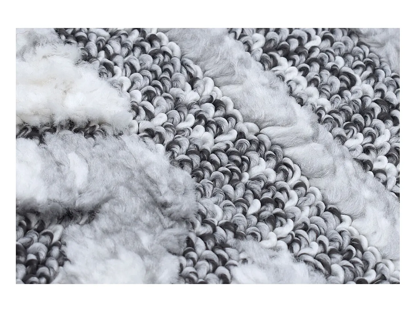 Alfombra bereber con relieve blanco y gris 160 × 230 cm ERGA