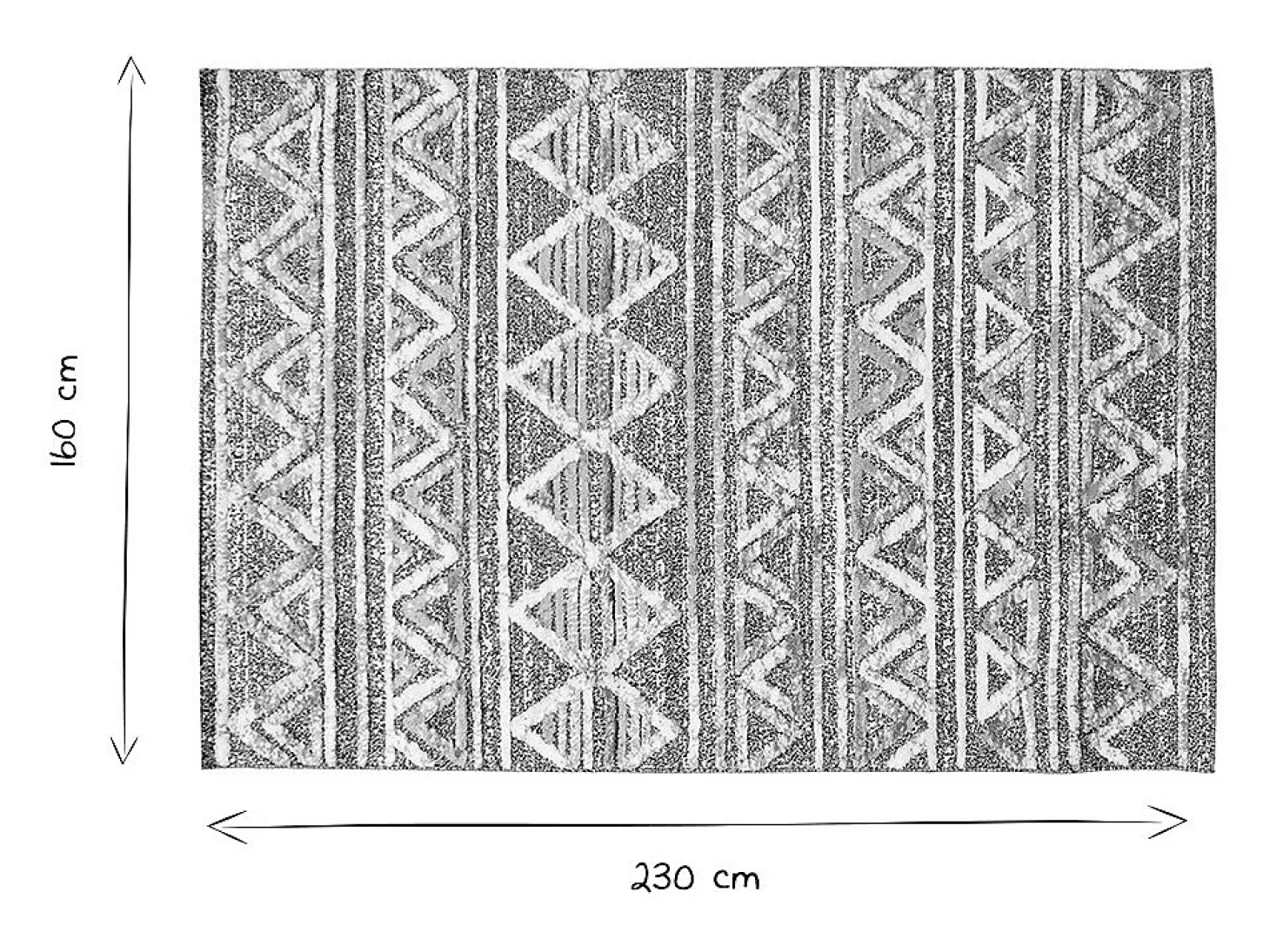 Alfombra bereber con relieve blanco y gris 160 × 230 cm ERGA