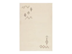 Alfombra bereber tejida a mano con lana 120x180 cm Blanco Hadj