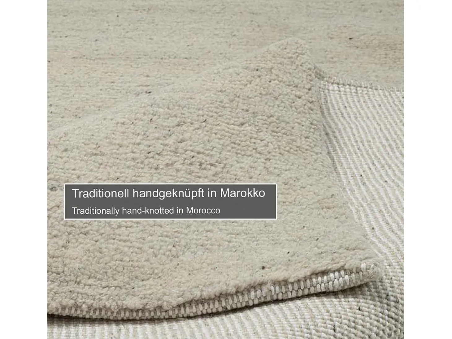 Alfombra bereber tejida a mano con lana 60x90 cm Arena Hadj