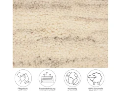 Alfombra bereber tejida a mano con lana 60x120 cm Jaspe Hadj