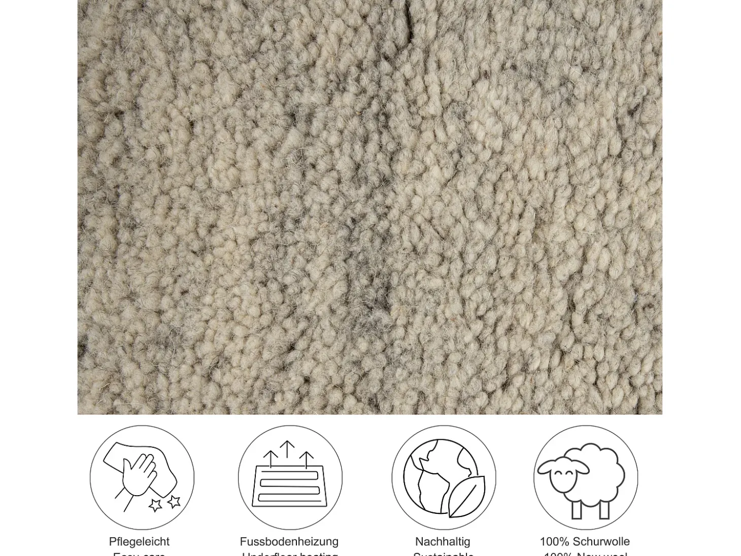 Alfombra bereber tejida a mano con lana 200x200 cm Arena Taza Royal