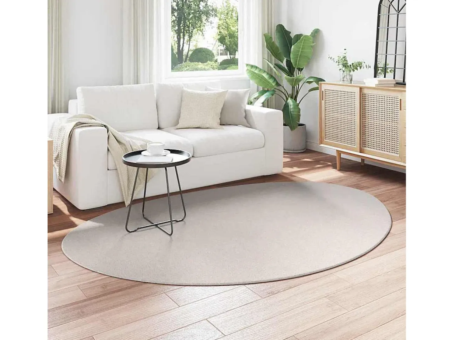 Alfombra color arena 160 x 230 cm Poliéster