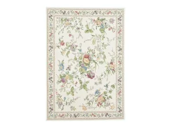 Alfombra con borde y motivos florales 160x230 cm Crema Flomi