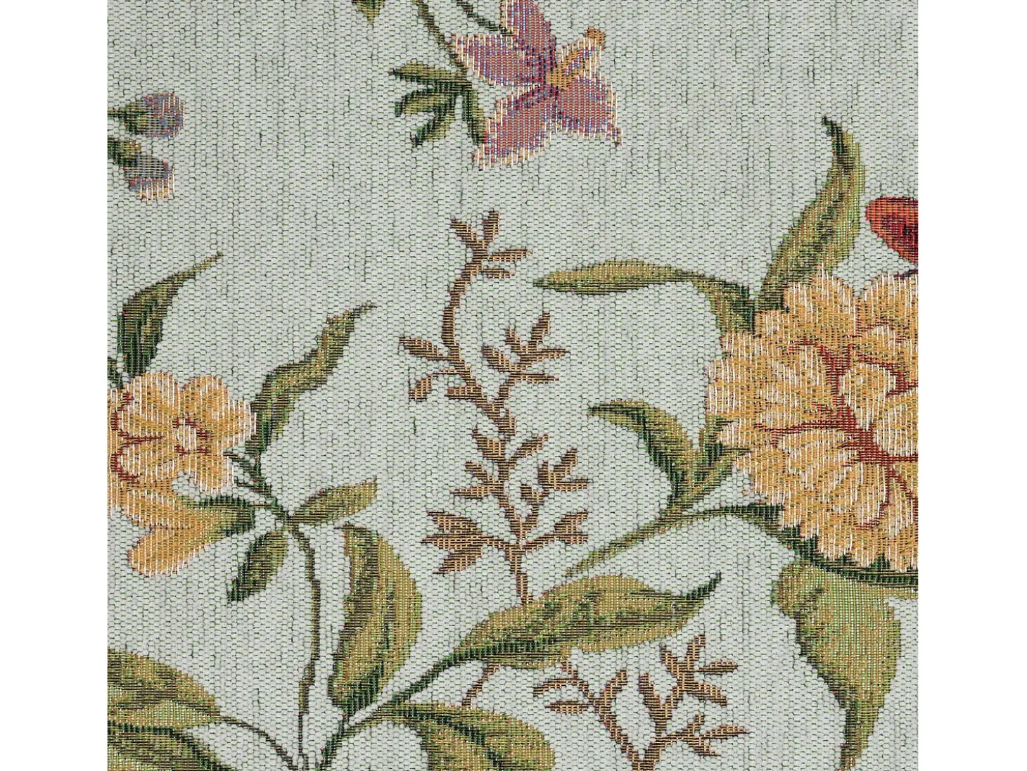 Alfombra con borde y motivos florales 70x400 cm Menta Flomi