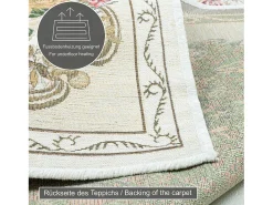 Alfombra con borde y motivos florales 60x90 cm Beige Flomi