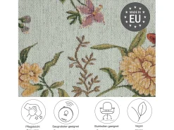 Alfombra con borde y motivos florales 160x230 cm Menta Flomi