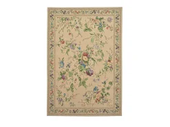 Alfombra con borde y motivos florales 120x170 cm Beige Flomi