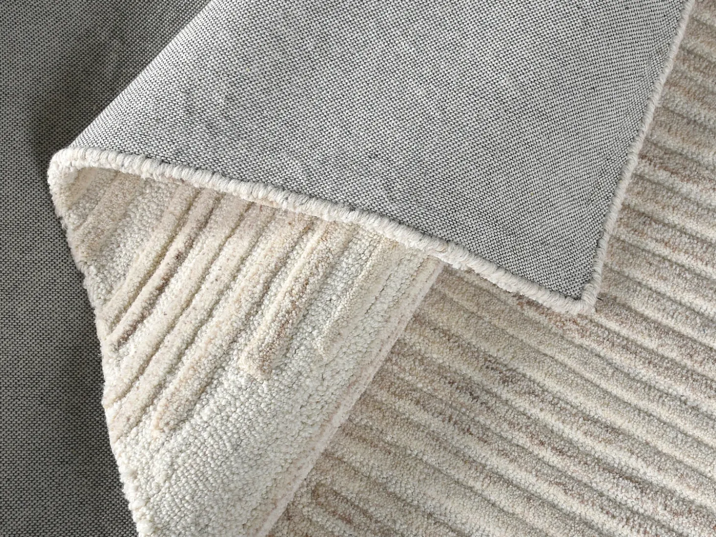 Alfombra con relieve 100% lana hecha a mano - 160 x 230 cm - 2200g/m2 - Marfil - SERAPHINA