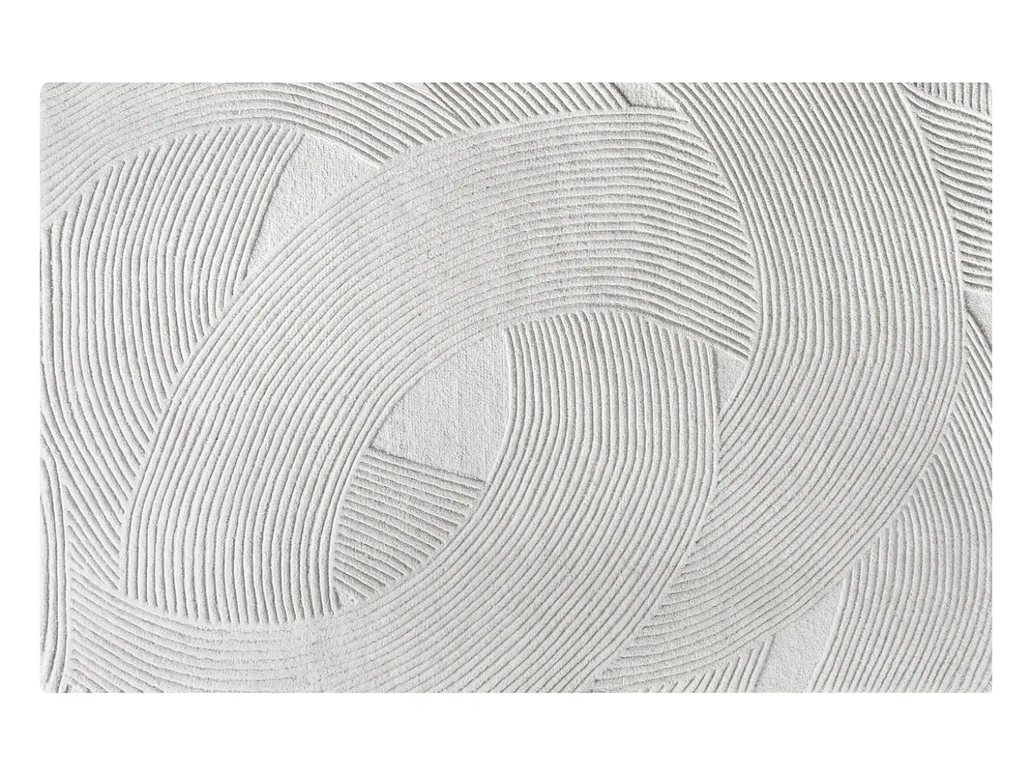 Alfombra con relieve de arcos 100% lana hecha a mano - 160 x 230 cm - 2200g/m2 - Marfil - BASSAM