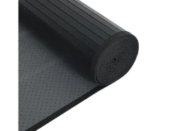 Alfombra cuadrada bambú negro 100x100 cm