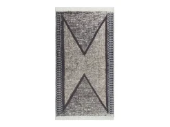 Alfombra de algodón negra y gris 120x180 cm