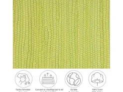 Alfombra de algodón tejida a mano y reversible 60x120 cm Verde Happy Cotton