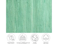 Alfombra de algodón tejida a mano y reversible 40x60 cm Menta Happy Cotton