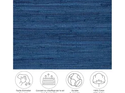 Alfombra de algodón tejida a mano y reversible 120x180 cm Azul Happy Cotton