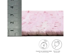 Alfombra de algodón tejida a mano y reversible 60x120 cm Rosa Happy Cotton