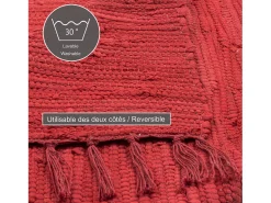 Alfombra de algodón tejida a mano y reversible 160x230 cm Rojo Happy Cotton