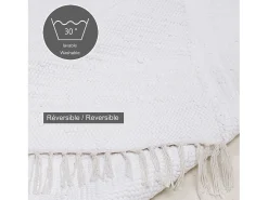Alfombra de algodón tejida a mano y reversible 160x230 cm Blanco Happy Cotton