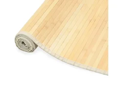 Alfombra de bambú natural de 100x160 cm con soporte antideslizante