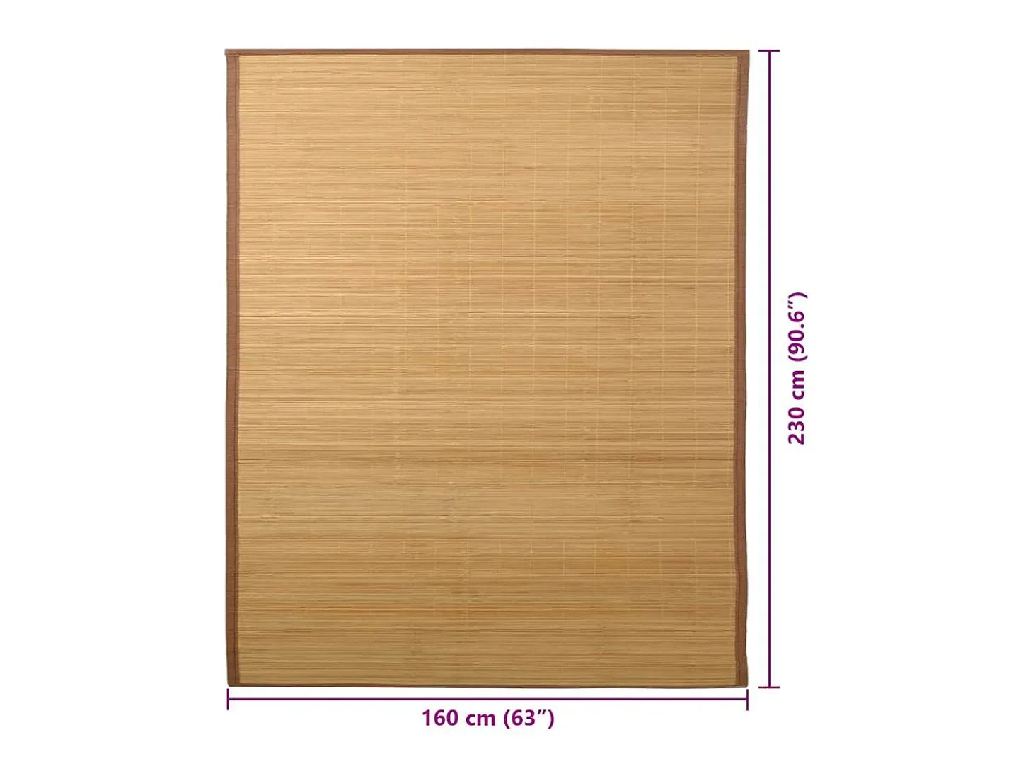 Alfombra de bambú 160x230 cm Marrón