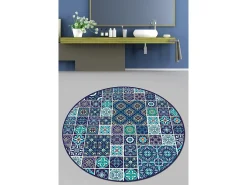 Alfombra de baño Carres Bleus (160 cm) multicolor