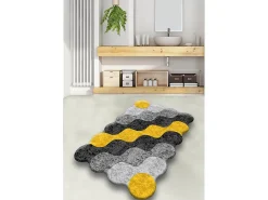 Alfombra de baño Circle gris antracita amarillo