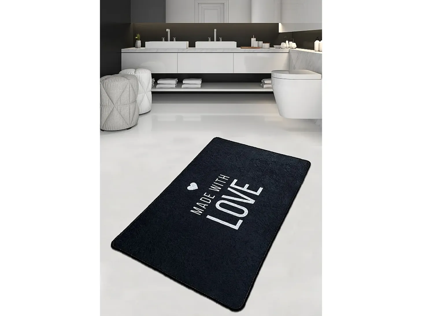 Alfombra de baño Con Amore Djt (80 x 100) multicolor