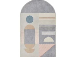 Alfombra de baño estampada con pelo suave 60x100 cm Gris multi Ariella