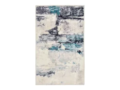 Alfombra de baño estampada con pelo suave 70x120 cm Turquesa multi Ariella