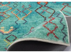 Alfombra de baño estampada con pelo suave 60x100 cm Turquesa Ariella