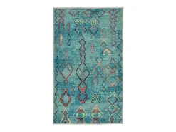 Alfombra de baño estampada con pelo suave 60x100 cm Turquesa Ariella