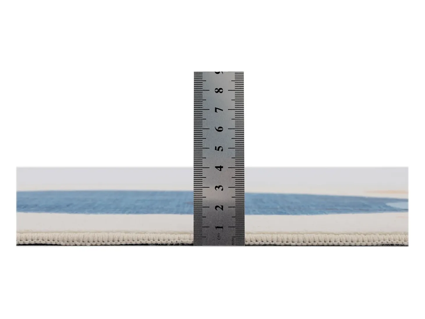 Alfombra de baño estampada con pelo suave 70x120 cm azul multi Ariella