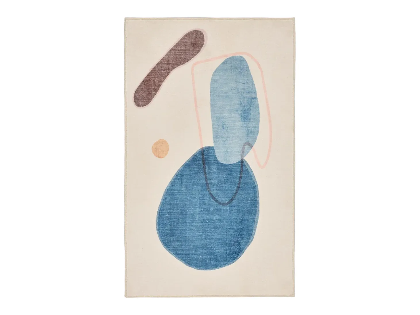 Alfombra de baño estampada con pelo suave 60x100 cm azul multi Ariella