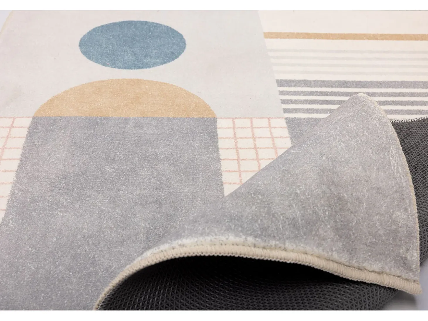 Alfombra de baño estampada con pelo suave 70x120 cm Gris multi Ariella