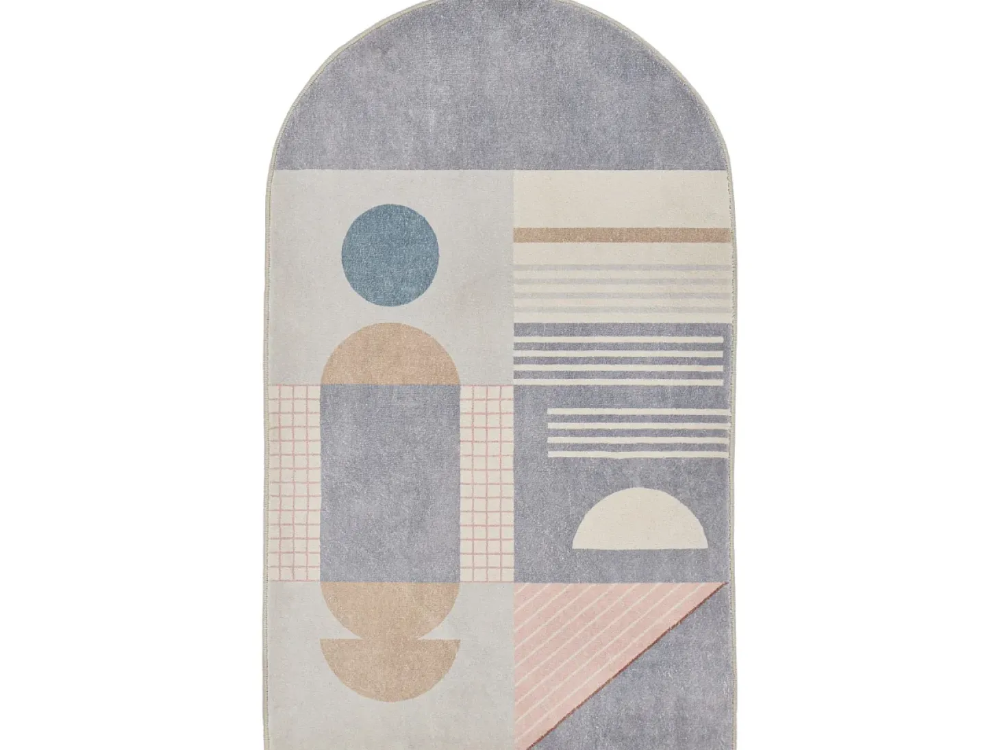 Alfombra de baño estampada con pelo suave 70x120 cm Gris multi Ariella