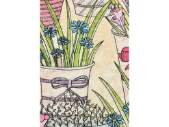 Alfombra de baño Flowerpot DJT multicolor