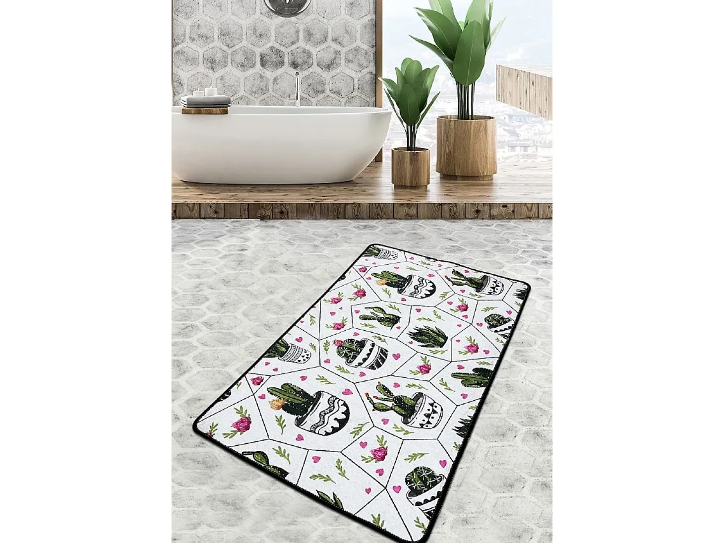 Alfombra de baño Glauce Djt (70 x 120) multicolor