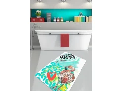 Alfombra de baño Happy Flamingo (70 x 120) multicolor